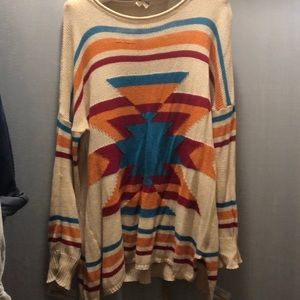 Show me your mumu lightweight Aztec sweater